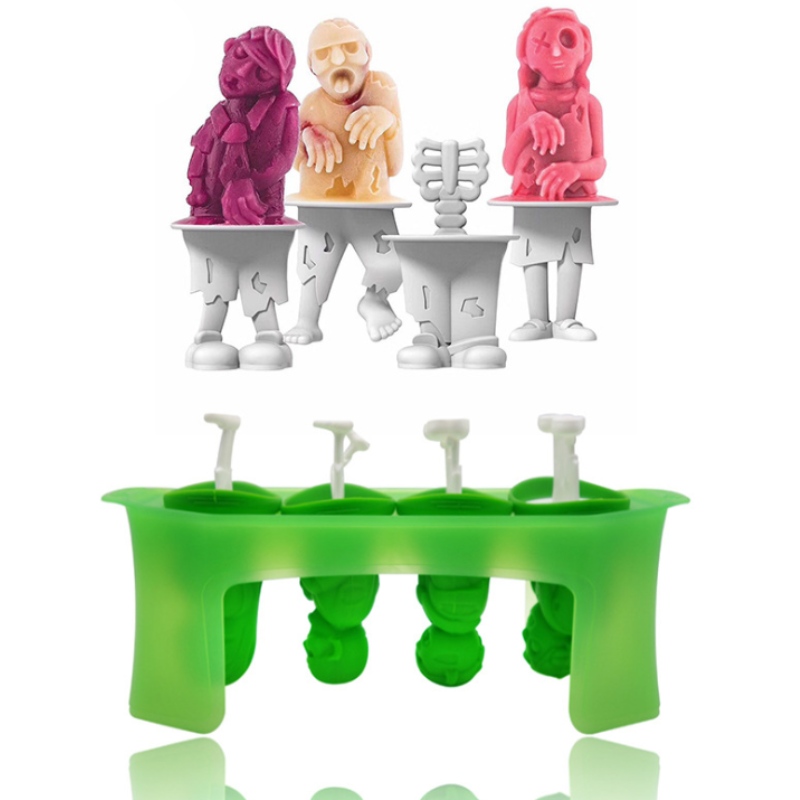 새로운 해골 아이스크림 모델 야생 남자 좀비 모델 실리콘 아이스 캔디 브래킷 DIY 핸드 헬드 아이스크림 금형