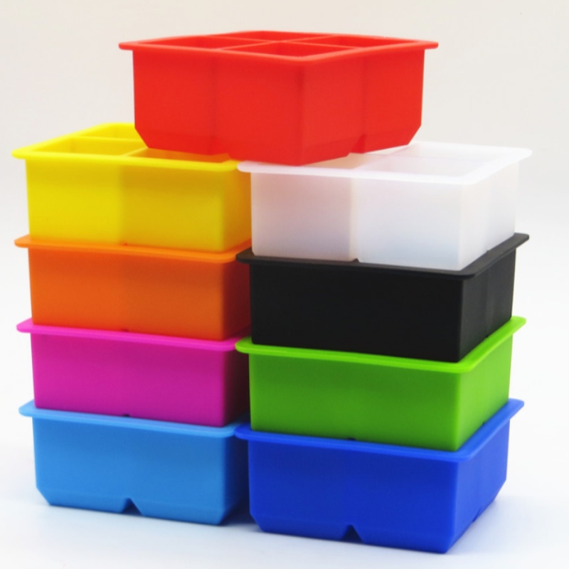 실리카겔 4 그리드 아이스 그리드 4 연결 실리카겔 스퀘어 몰드 4 홀 스퀘어 액세서리 박스 위스키 바 제빙 박스