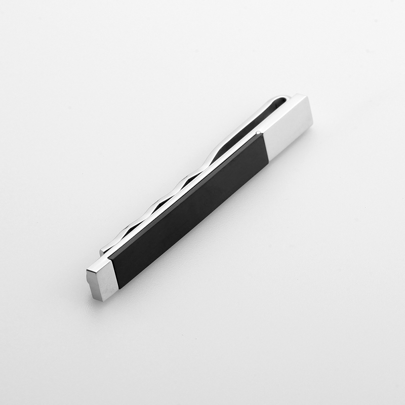 도매 남성 스테인레스 스틸 투톤 타이 클립