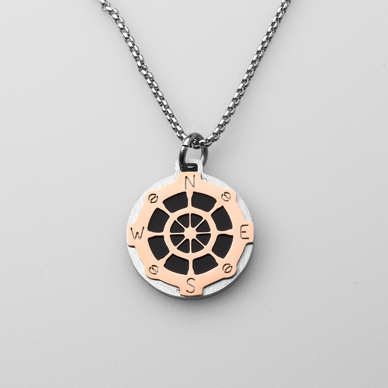 이탈리아 스타일의 스테인레스 스틸 보석 방향타 바람 앵커 펜던트 남자 목걸이 중국에서 만든