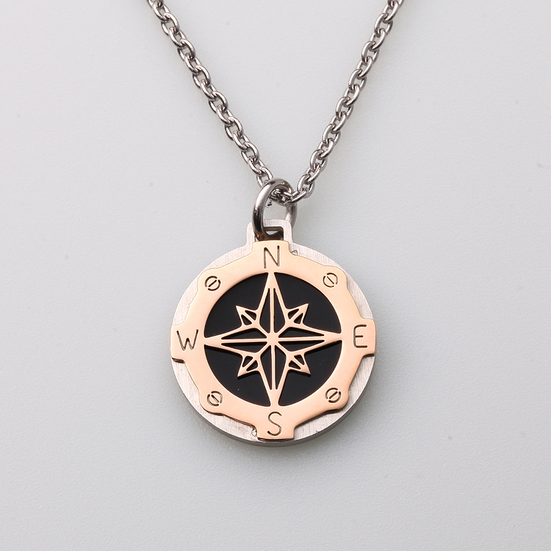 이탈리아 스타일의 스테인레스 스틸 보석 방향타 바람 앵커 펜던트 남자 목걸이 중국에서 만든