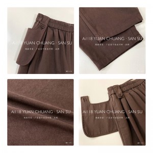 어떤 경우에도 적합하도록 맞춤 제작 된 느슨한 여성용 바지, 가장 편안한 캐주얼 스타일의 코튼 린넨 사용자 정의 11713 세련되고 느슨한 바지