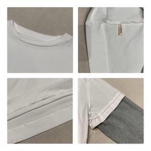 루즈 한 디자인 심 플 한 라운드 네 크 라인 스타일 봉제 소매 스타일 캐 주 얼 원색 면 마 오 버 사이즈 로 12700 트 레이 닝 셔츠 를 만 들 었 습 니 다.