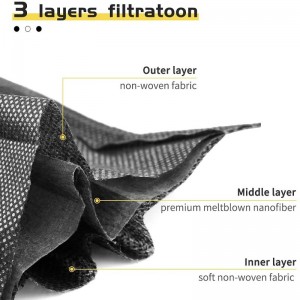 3ply 일회용 블랙 마스크