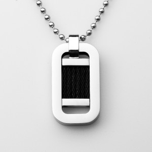 도매 스테인레스 스틸 투톤 블랙 Stee 와이어 펜던트 목걸이