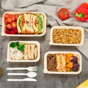 직사각형 친환경 생분해 성 식품 포장 용기 테이크 아웃 옥수수 전분 일회용 식품 용기