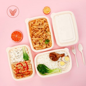 친 환경 포장 스낵 포장 박스 생물 분해 옥수수 전분 사각형 배달 식품 용기