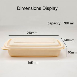 친 환경 포장 스낵 포장 박스 생물 분해 옥수수 전분 사각형 배달 식품 용기
