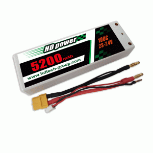 HD POWER 5200mAh 100C 2S 7.4V 하드 케이스 LiPO 배터리