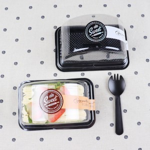 일회용 식품 등급 비 독성 물집 상자 아치형 명확한 테이크 아웃 케이크 상자 포장 상자 디저트 포장