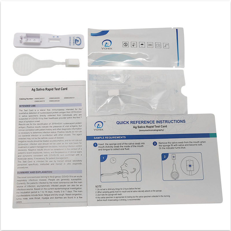 V-CHEK ™ 2019-nCoV Ag Rapid Test Kit, 쉽고 간단한 타액 면봉