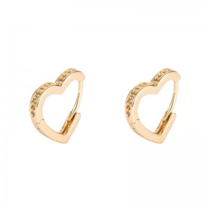 국경 간 소스 한국어 유행 귀걸이 황동 마이크로 인간 지르콘 귀걸이 여성 유럽 및 미국 기질 심장 - 모양의 작은 귀걸이
