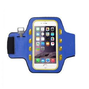 무료 샘플을 사용자 정의 할 수 있습니다 스포츠 LED 가벼운 검은 장갑 전화 휴대 전화 가방