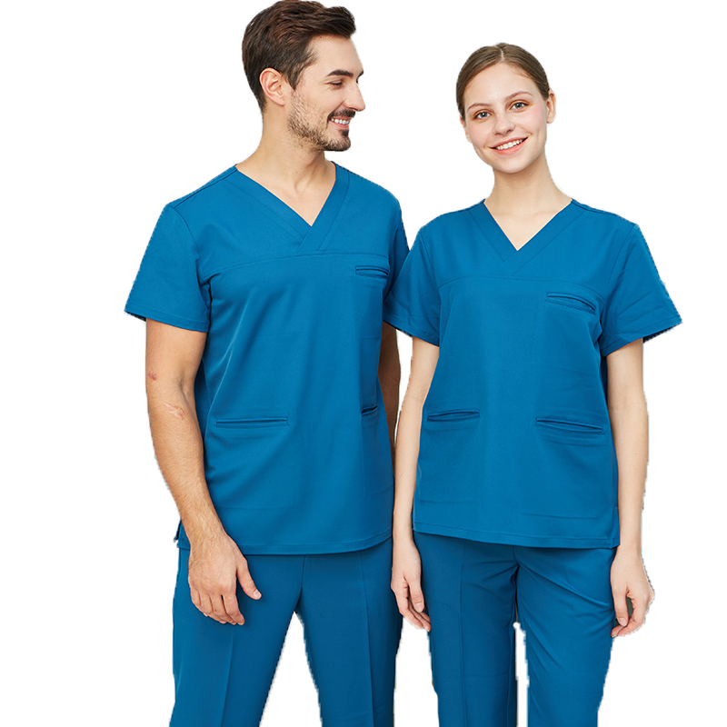 고품질 4 웨이 스트레치 간호사 스크럽 세트 스판덱스 유니폼 도매