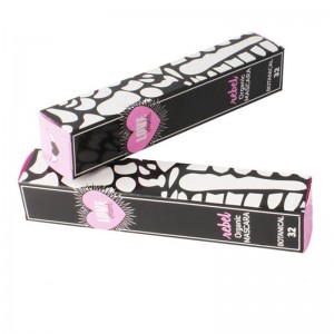 검은 색과 분홍색 아트 종이 속눈썹 상자 인쇄