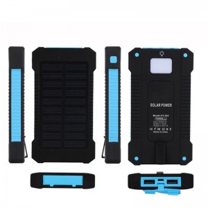태양 전원 은행 듀얼 USB 전원 은행 20000mAh 방수 배터리 충전기 LED 빛으로 외부 휴대용 태양 전지 패널