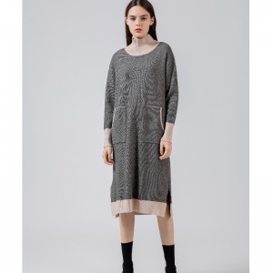 유행 트렌드 캐주얼 조커 니트 대마 높은 칼라 드레스 68017#