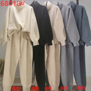 캐주얼 패션 트렌드 다기능 니트 높은 목 2 피스 슈트 68018#