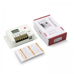 새로운 SRNE PWM 10A 20A 30A 태양 광 충전 컨트롤러 12V 24V 자동 LCD 디스플레이 듀얼 USB 5V/2A 포트 리드 산성 리튬 배터리