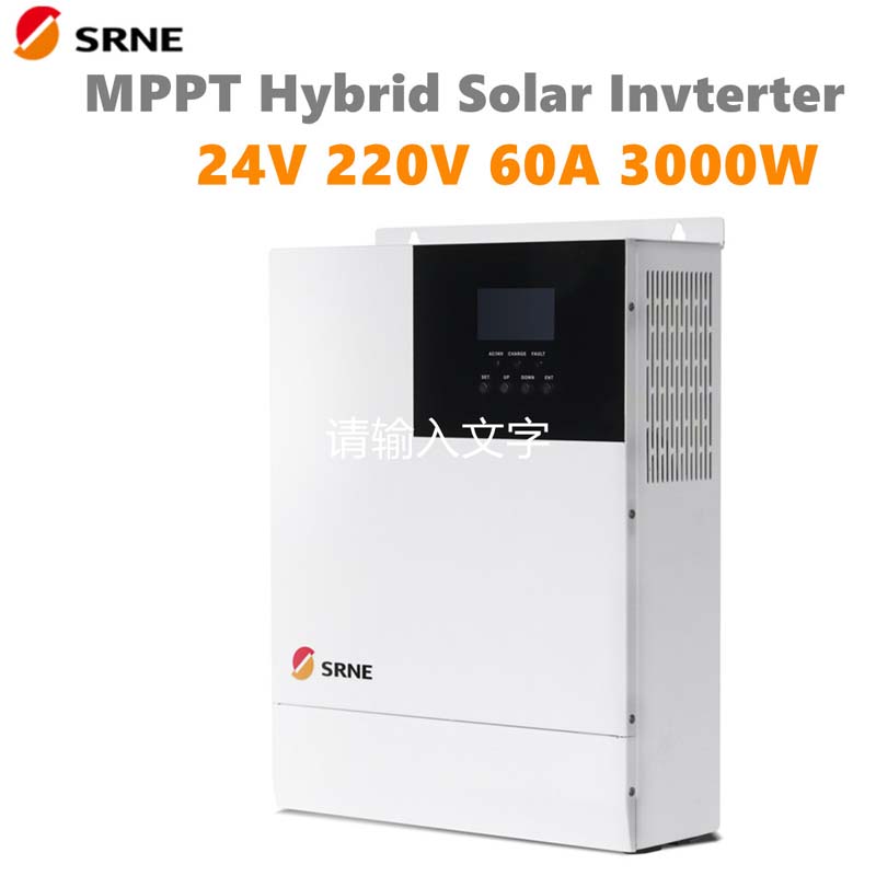 SRNE 3000W 올인원 MPPT 하이브리드 태양 전하 인버터 24V 220VAC 순수 사인파 60A 최대 PV 100V 오프 그리드 인버터