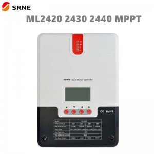 Srne MPPT 태양 전하 컨트롤러 20A 30A 40A 12V24V LCD MAX100V SOALR 패널 레귤레이터 오프 그리드 납 산성 젤 리튬 이온 배터리 용
