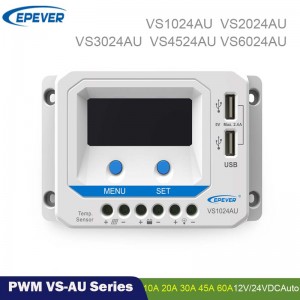 EPEREG PWM 60A45A30A20A10A 태양열 충전기 컨트롤러 12V 24V 자동 백라이트 LCD 태양 전지 패널 레귤레이터 듀얼 USB VIEWSTAR-AU 시리즈