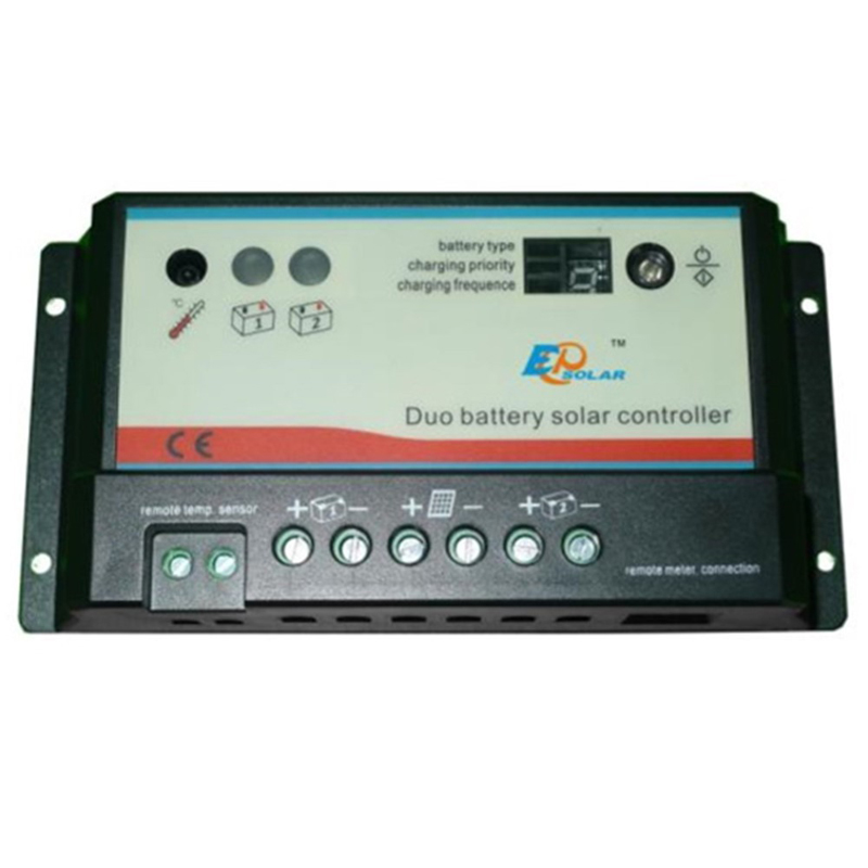 원격 LCD 미터 MT-1 EPSolar EPIPDB-COM이있는 펙 듀얼 배터리 컨트롤러 10A20A 듀오 배터리 조절기