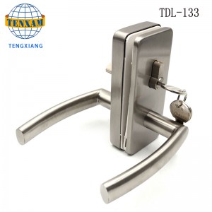 상업용 프레임리스 유리 도어 잠금 손잡이가있는 후크 잠금 장치