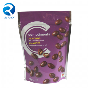 맞춤형 플라스틱 지퍼 식품 포장 가방, recomeable 지퍼가있는 식품 포장 가방