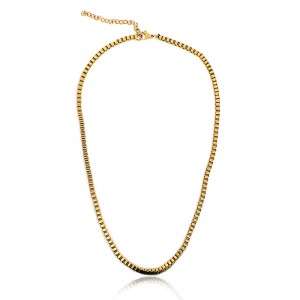 스테인레스 스틸 진공 금도금 된 정사각형 상자 목걸이