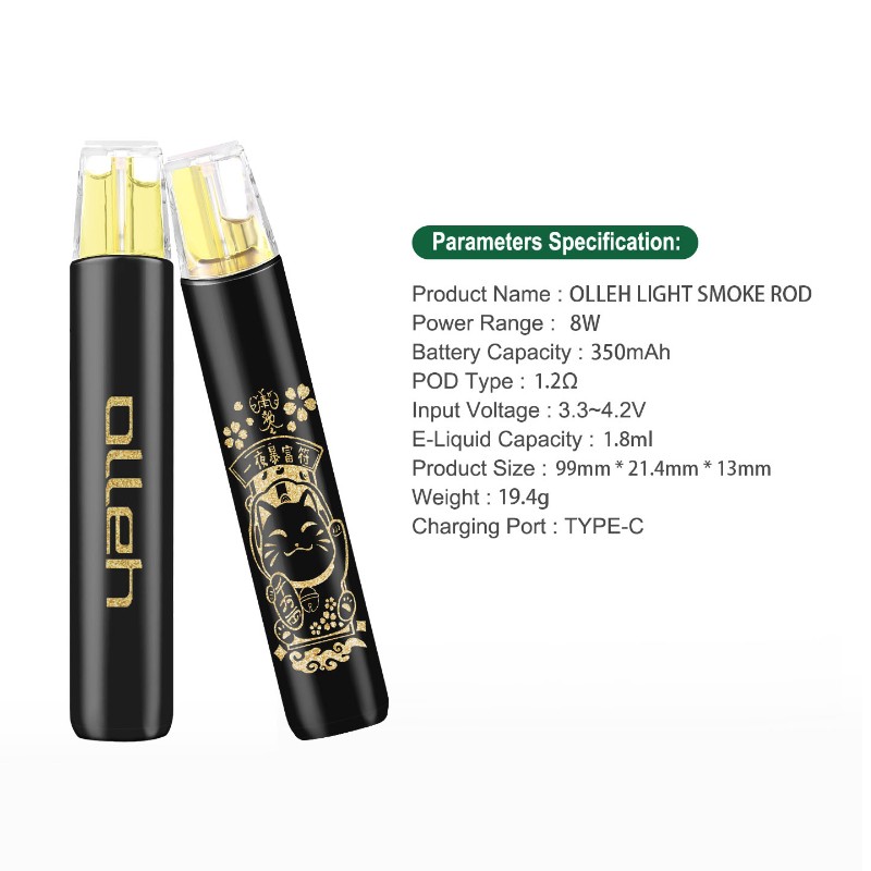 정통 일회용 vapes 키트 담배 1.8ml 포드 350mAh 배터리