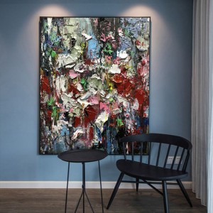 도매 계단 입구 벽 장식 현대 아트 추상 수제 오일 캔버스 그림 그림