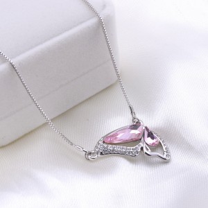 나비 모양의 오스트리아 크리스탈 목걸이