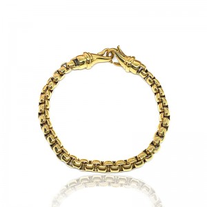 유럽 ​​및 미국 패션 스테인레스 스틸 골드 도금 관대 한 진주 체인, 팔찌