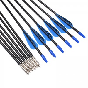 Elong 야외 110099 ID5mm 28inch 유리 섬유 화살표 호랑이 패턴 베인 양궁 촬영을 사용하여