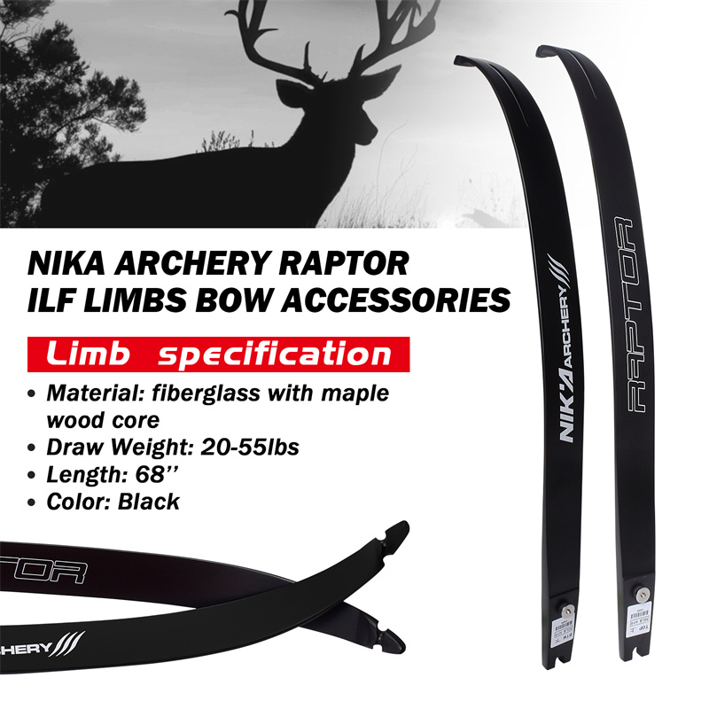 Nika Archery 270007 25h @ 68inch ILF 양궁 Recurve Bow Limb Recurve Bow Set Target Hunting 및 Shooting