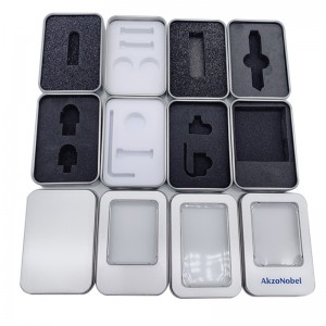 중국 도매 식품 학년 작은 직사각형 선물철 USB 플래시 디스크 주석 상자 재고 (87mm * 60mm * 18mm)