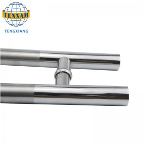 사용자 정의 현대 원형 튜브 H 형 스테인레스 스틸 슬라이딩 풀 도어 욕실 액세서리 샤워 도어 유리 손잡이