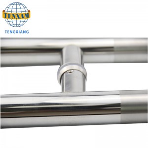 사용자 정의 현대 원형 튜브 H 형 스테인레스 스틸 슬라이딩 풀 도어 욕실 액세서리 샤워 도어 유리 손잡이