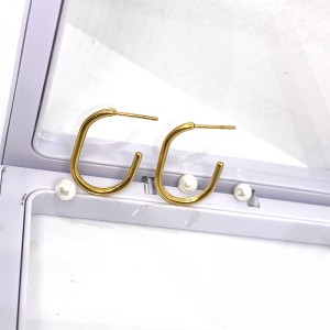 스테인레스 스틸 진공 금 도금 18K/14K 귀걸이 후프