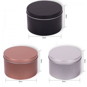 8oz 블랙 Tinplate 캔들 항아리 아로마 테라피 금속 포장 촛불 Jar 85 * 50mm