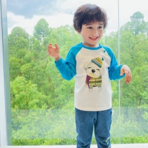 니트 긴 소매 니트 코튼 바지