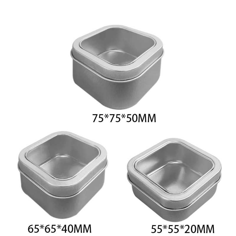 서리로 덥은 작은 사각형 주석 상자 금속 포장 촛불 상자 75 * 75 * 50mm