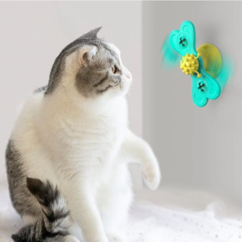 고양이 풍차 장난감 재미 마사지 회전 가능한 고양이 장난감 Catnip 공 치아 청소 애완 동물 제품