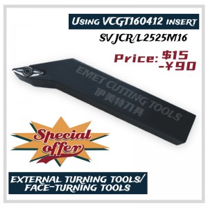 EMET 절삭 공구, 외부 터닝 도구, 얼굴 회전 도구, 스틸 터닝 도구, SVJCR2525M16, SVJC/SVJP, SVQC/SVP, SVHC/SVHP, SVLC/SVLP, SVVC/SVP, SVXC/SVXP, SVZC/SVZP, VCGT16, VCGT22 , VPGT22.