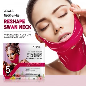 Appti Rose 루고사 V 라인 리프팅 붕대 마스크 얼굴 슬리밍 스트랩 아름다움 더블 턱 감속기 Hydrogel 페이셜 마스크 턱을 들어 올리고 피부를 조이십시오