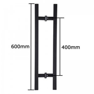 SS-031 블랙 고품질 스테인레스 스틸 유리 도어 푸시 풀 핸들 h 형태 더블, 24 인치 정사각형 슬라이딩 도어 손잡이