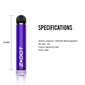 1500 퍼프 일회용 전자 담배
