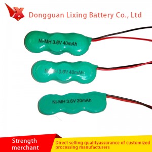 공장 직접 40 시간 40mAh 3.6V NI-MH 충전식 배터리 팩, 손전등 용 특수 NI MH 배터리