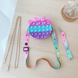 거품 악절 장난감 어깨 가방, 실리콘 팝 거품 Fidget 핸드백